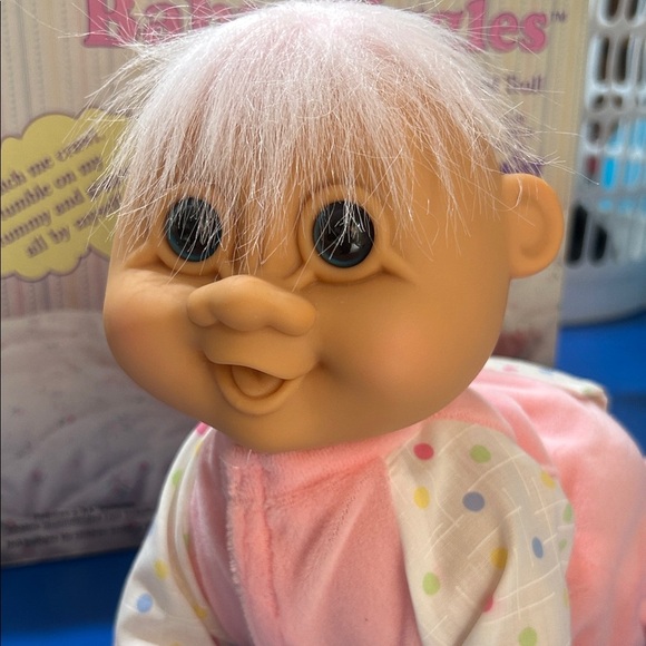 Russ Pink and White Baby Doll with Polka Dots! Baby toy! Vintage! Troll lovers! - Picture 2 of 9